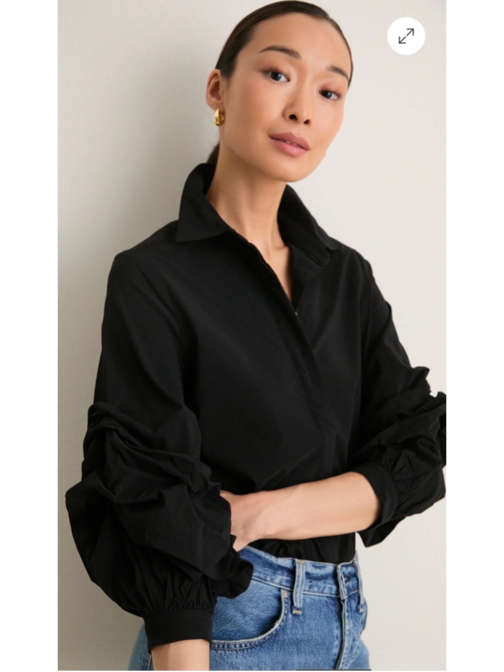 Tuckernuck Pomander Place Alessia Black Top L Quiet Luxury Classic - Picture 5 of 8